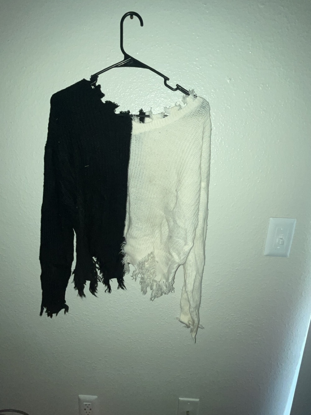 Black and White Distressed Women’s Sweater
